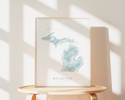 Michigan Map Print