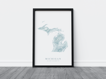 Michigan Map Print