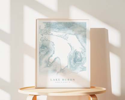 Lake Huron Map Print