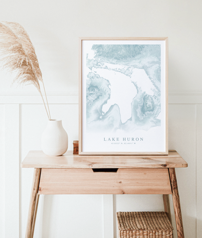 Lake Huron Map Print