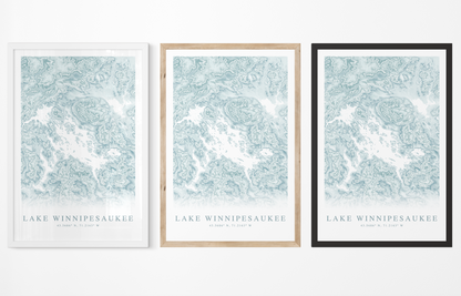 Lake Winnipesaukee Map Print