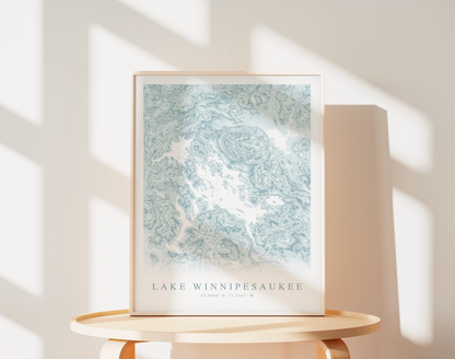 Lake Winnipesaukee Map Print