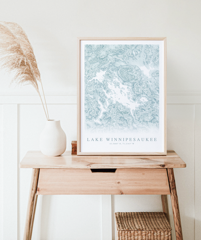 Lake Winnipesaukee Map Print