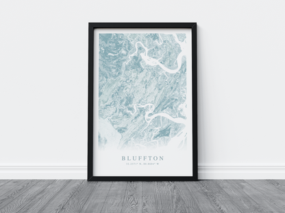 Bluffton Map Print