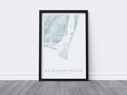 Bald Head Island Map Print