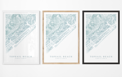 Topsail Beach Map Print