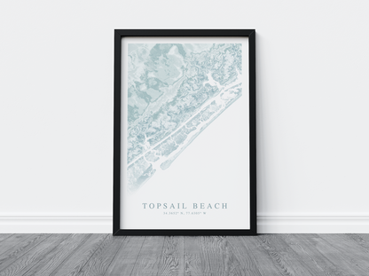 Topsail Beach Map Print