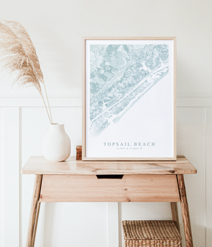 Topsail Beach Map Print