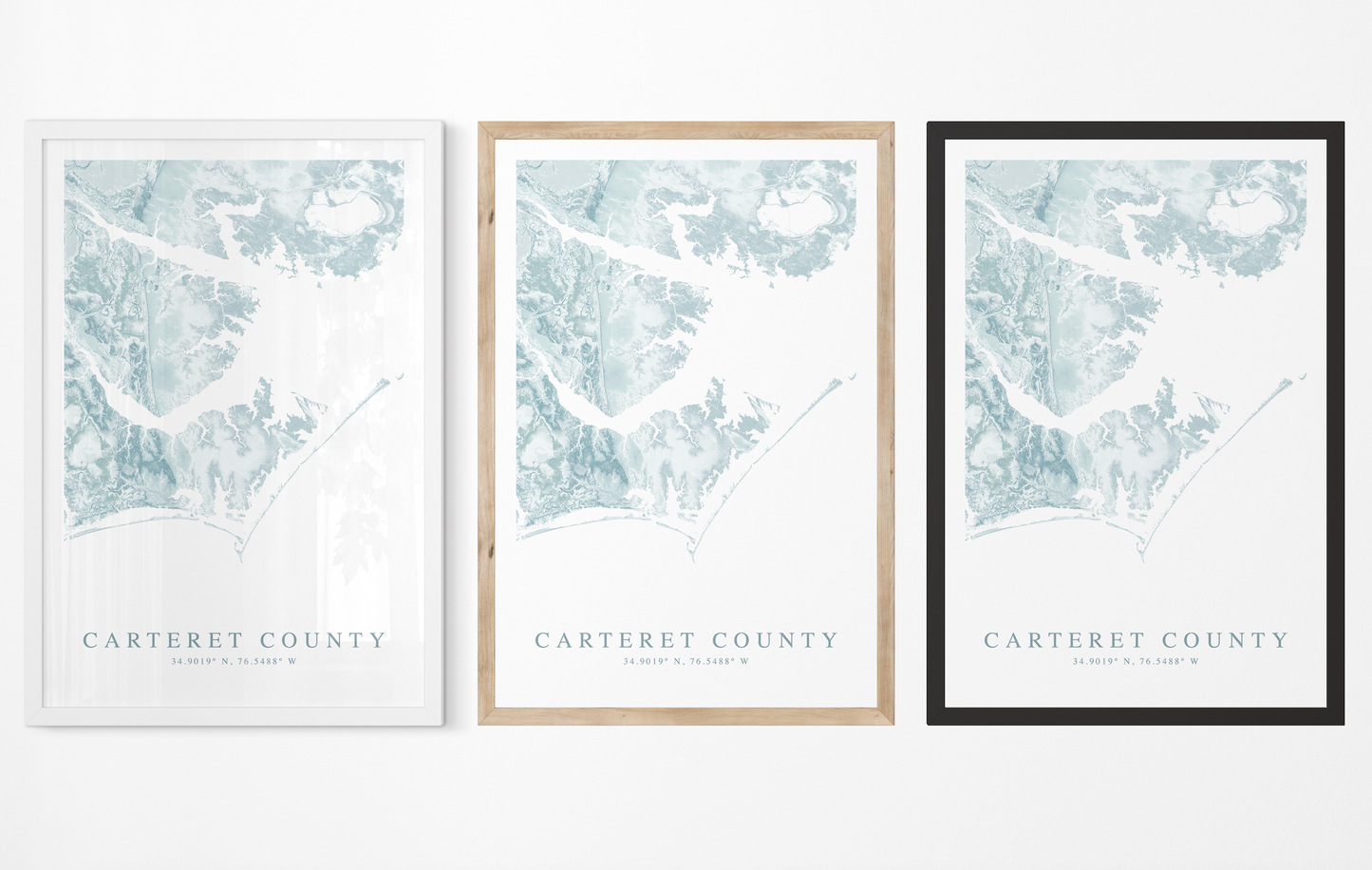 Carteret County Map Print