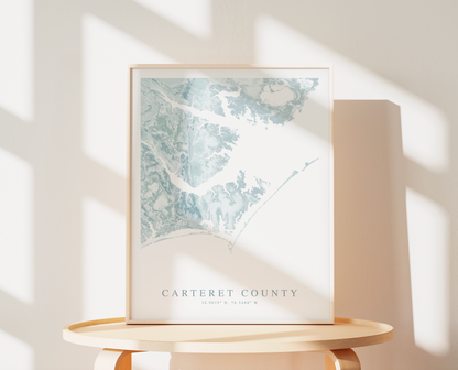 Carteret County Map Print