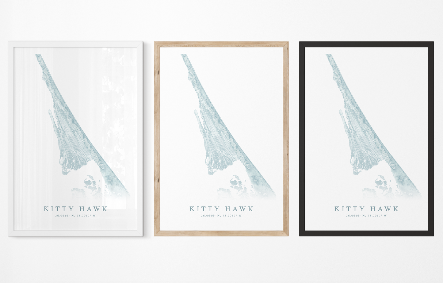 Kitty Hawk Map Print