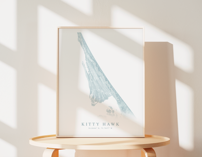 Kitty Hawk Map Print