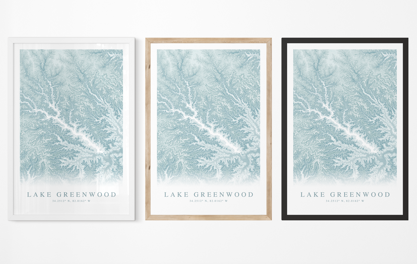 Lake Greenwood Map Print