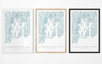 Narragansett Bay Map Print