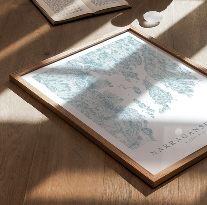 Narragansett Bay Map Print