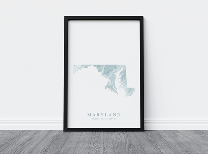 Maryland Map Print