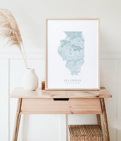 Illinois Map Print