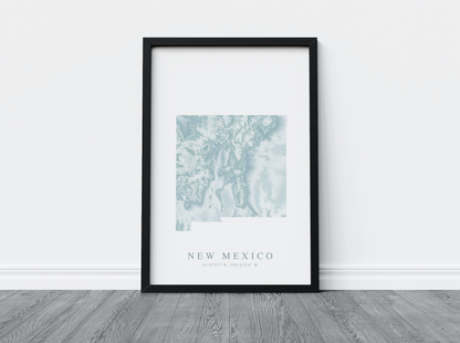 New Mexico Map Print