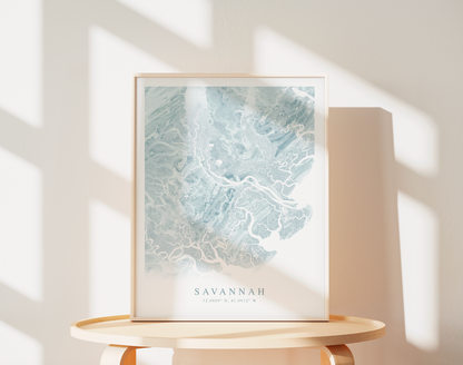 Savannah GA Map Print