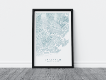 Savannah GA Map Print