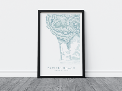 Pacific Beach Map Print