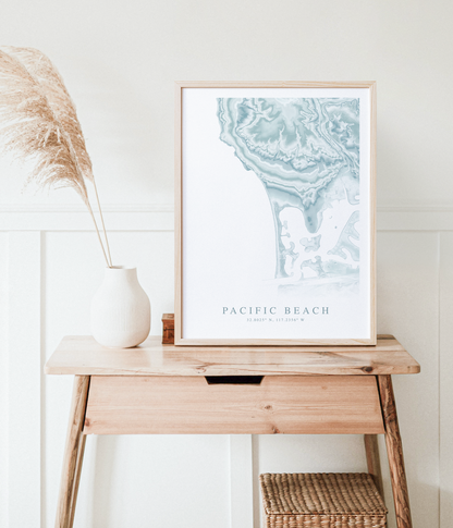 Pacific Beach Map Print