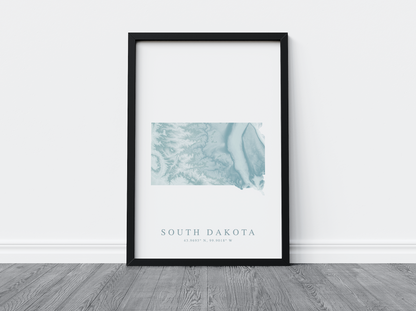 South Dakota Map Print