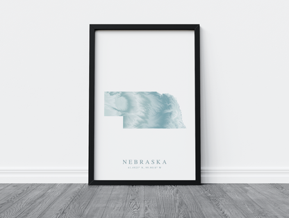 Nebraska Map Print