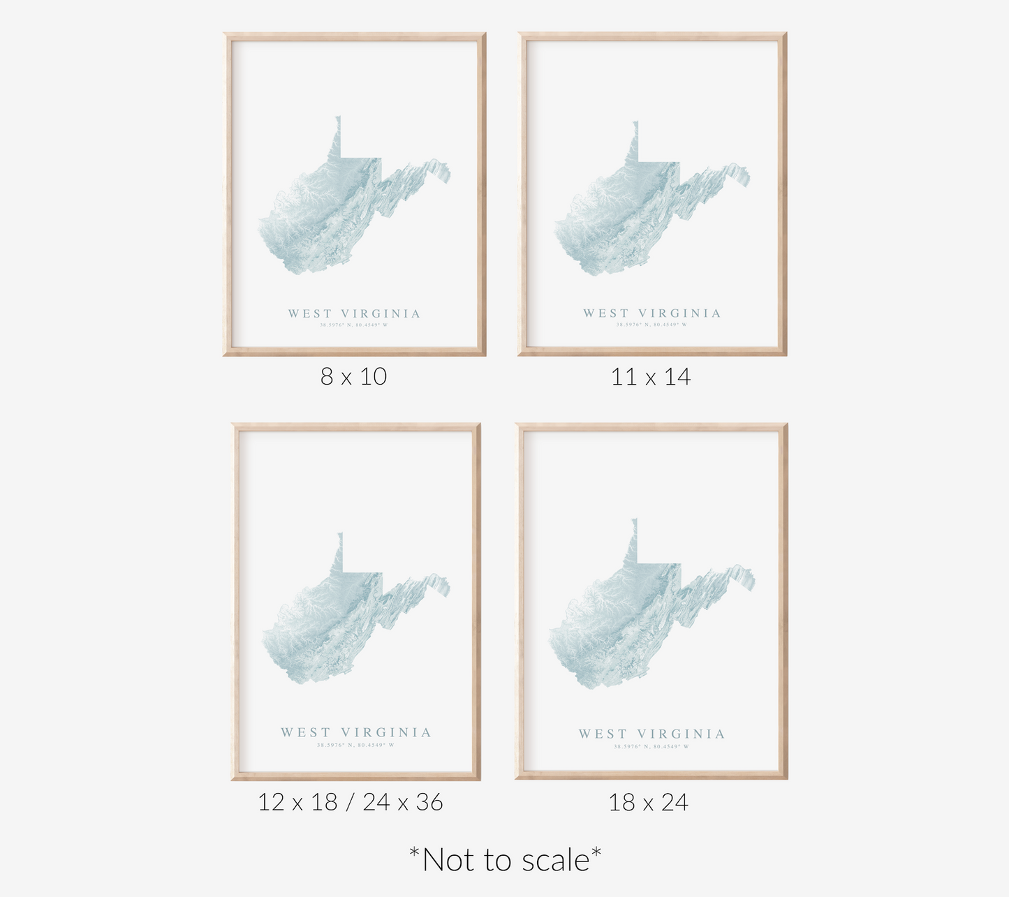 West Virginia Map Print