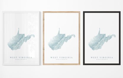 West Virginia Map Print