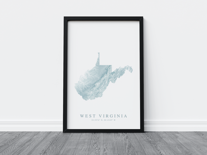 West Virginia Map Print