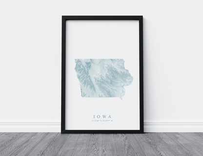 Iowa Map Print