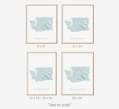 Washington State Map Print