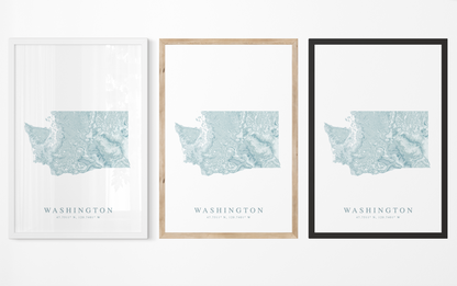 Washington State Map Print