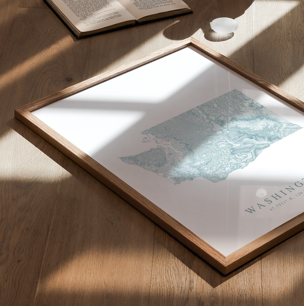 Washington State Map Print