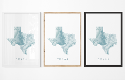 Texas Map Print