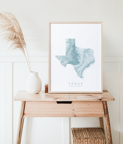 Texas Map Print