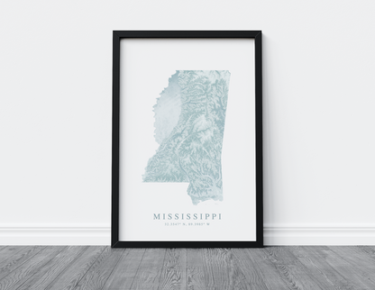 Mississippi Map Print