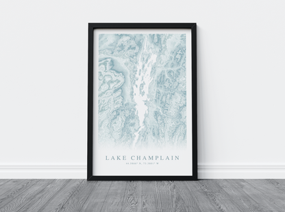 Lake Champlain Map Print