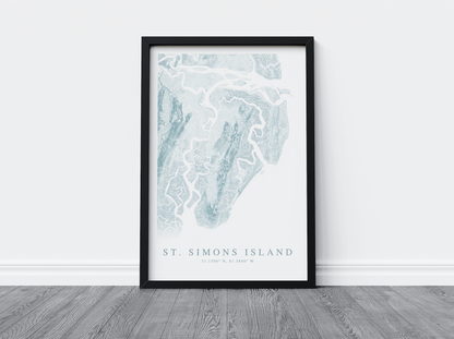 St. Simons Island Map Print