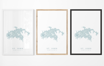 St. John USVI Map Print