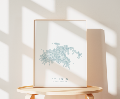 St. John USVI Map Print