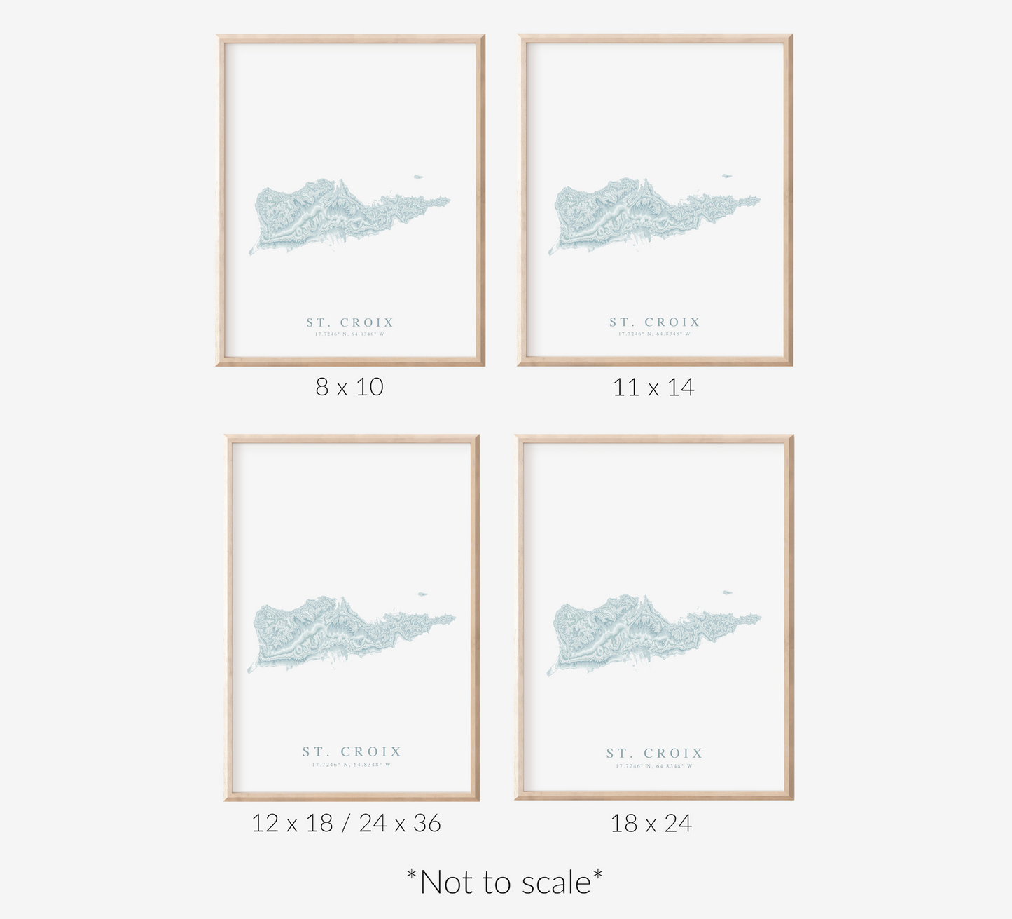 St. Croix USVI Map Print