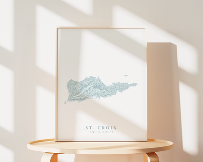 St. Croix USVI Map Print