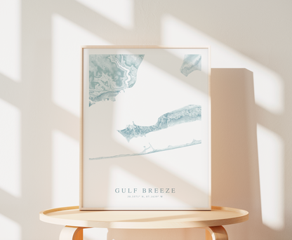 Gulf Breeze Map Print