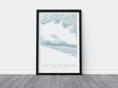 Santa Rosa Beach Map Print