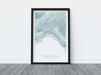 Big Bend FL Map Print