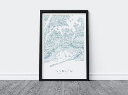 Queens Map Print