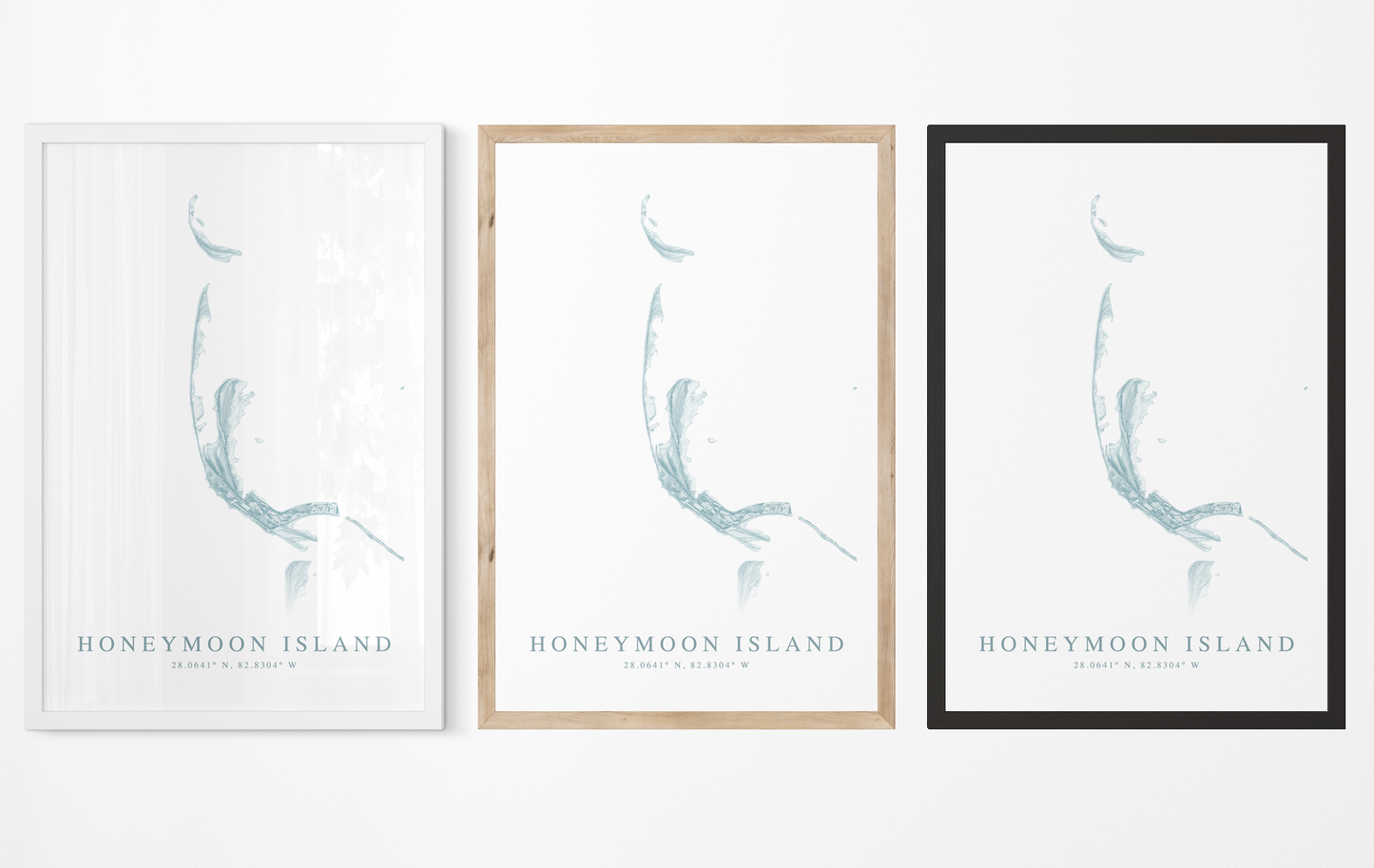 Honeymoon Island Map Print