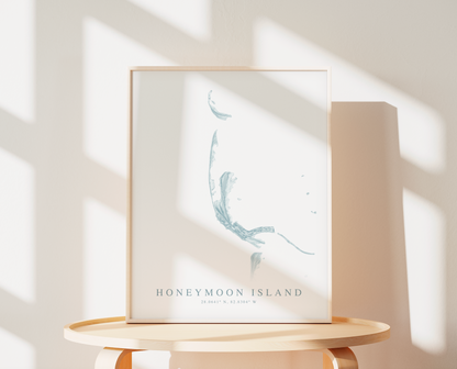 Honeymoon Island Map Print